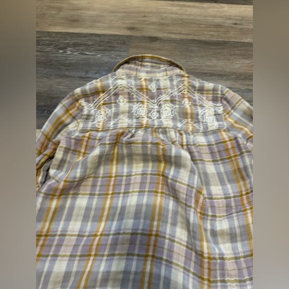 Free People Embroidered Magical Plaid Buttondown Shirt - Picture 11 of 11
